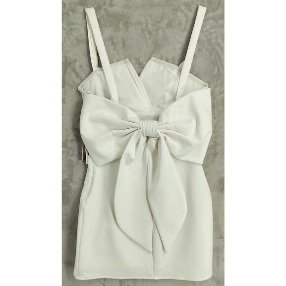Aqua Bow Back Mini Dress White - Picture 5 of 11